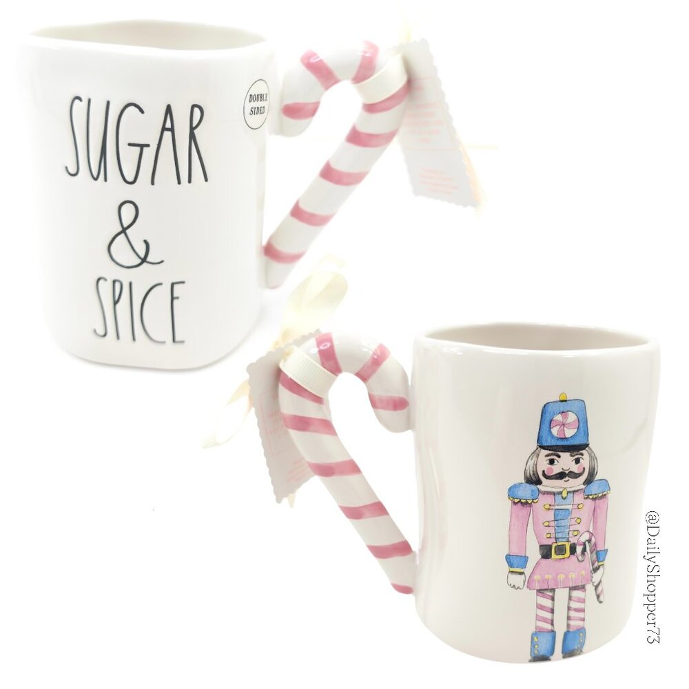 Rae Dunn "Sugar & Spice" Double-Sided Festive Ceramic Coffee Mug